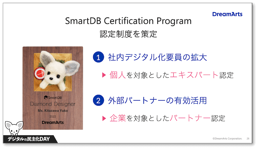「SmartDB」認定制度の策定