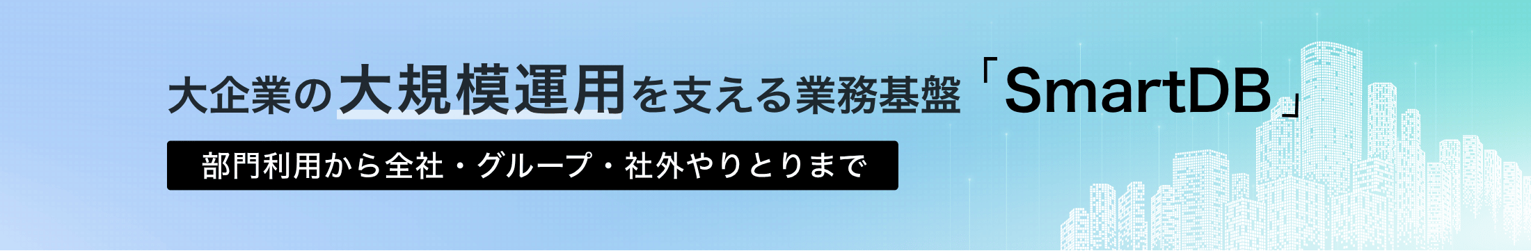 大企業の大規模運用を支える業務基盤「SmartDB」